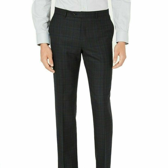 COPY - Tommy Hilfiger Stretch Blue Charcoal Windowpane - Picture 1 of 5